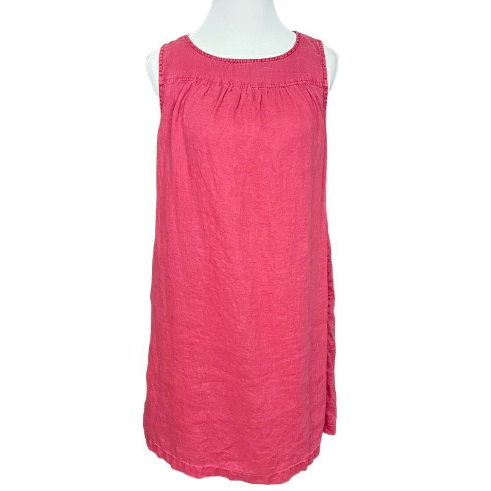Cynthia Rowley Linen Sleeveless Dress Deep Pink M